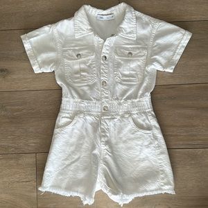 Zara white denim romper. Girls size 7